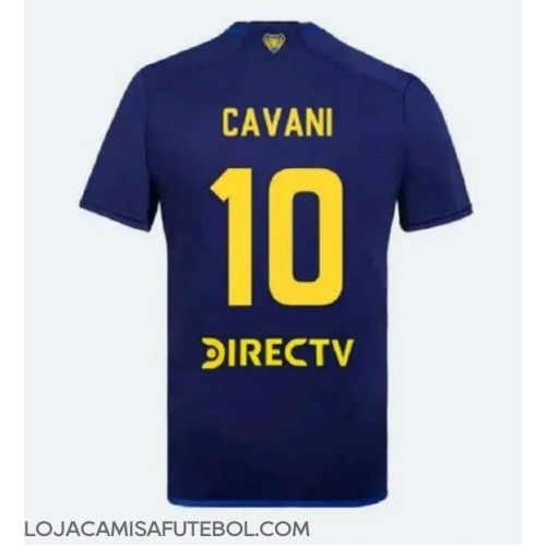 Camisa de Futebol Boca Juniors Edinson Cavani #10 Equipamento Alternativo 2024-25 Manga Curta